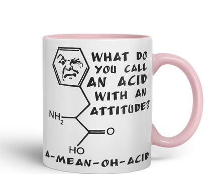 Vixar A Mean Oh Acid Pun Breaking Funny Science Ceramic Coloured Mug Cup - A Great Gift for Your Physics, Chemistry or Biology Teacher!