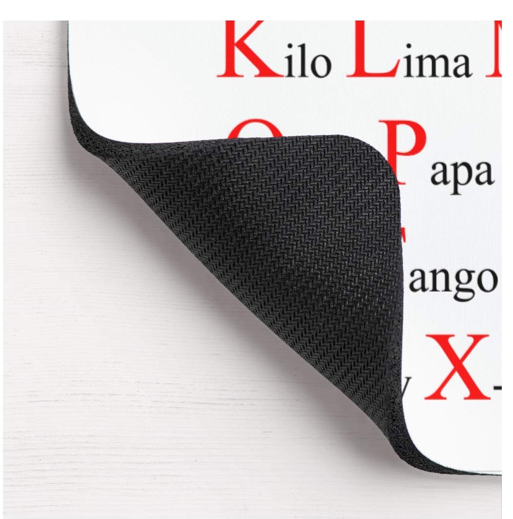 Vixar Mouse mat, Mouse pad 5mm Rubber Nato aplhabet Phonetic