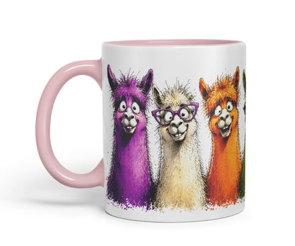 Vixar Funny Alpaca Mug – Cute Alpaca Animal Coloured Ceramic Mug Cup Gift, 11oz (Black)