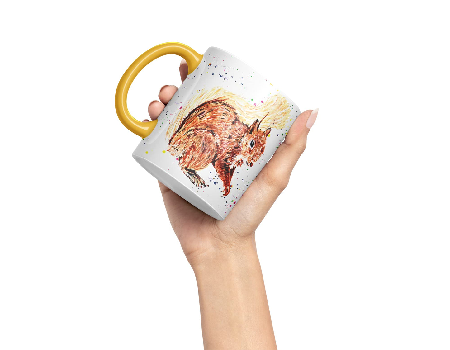 Vixar Squirrel Wildlife Natural Animals Watercolour Art Coloured Mug Cup Gift Birthday Work Office Tea Coffee