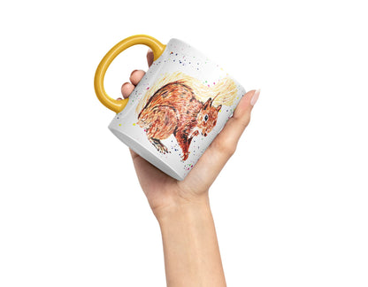Vixar Squirrel Wildlife Natural Animals Watercolour Art Coloured Mug Cup Gift Birthday Work Office Tea Coffee