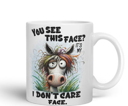 Vixar You See This Face It’s My I Don’t Care Face Funny Highland Cow Coloured Mug Cup 11oz (Black)