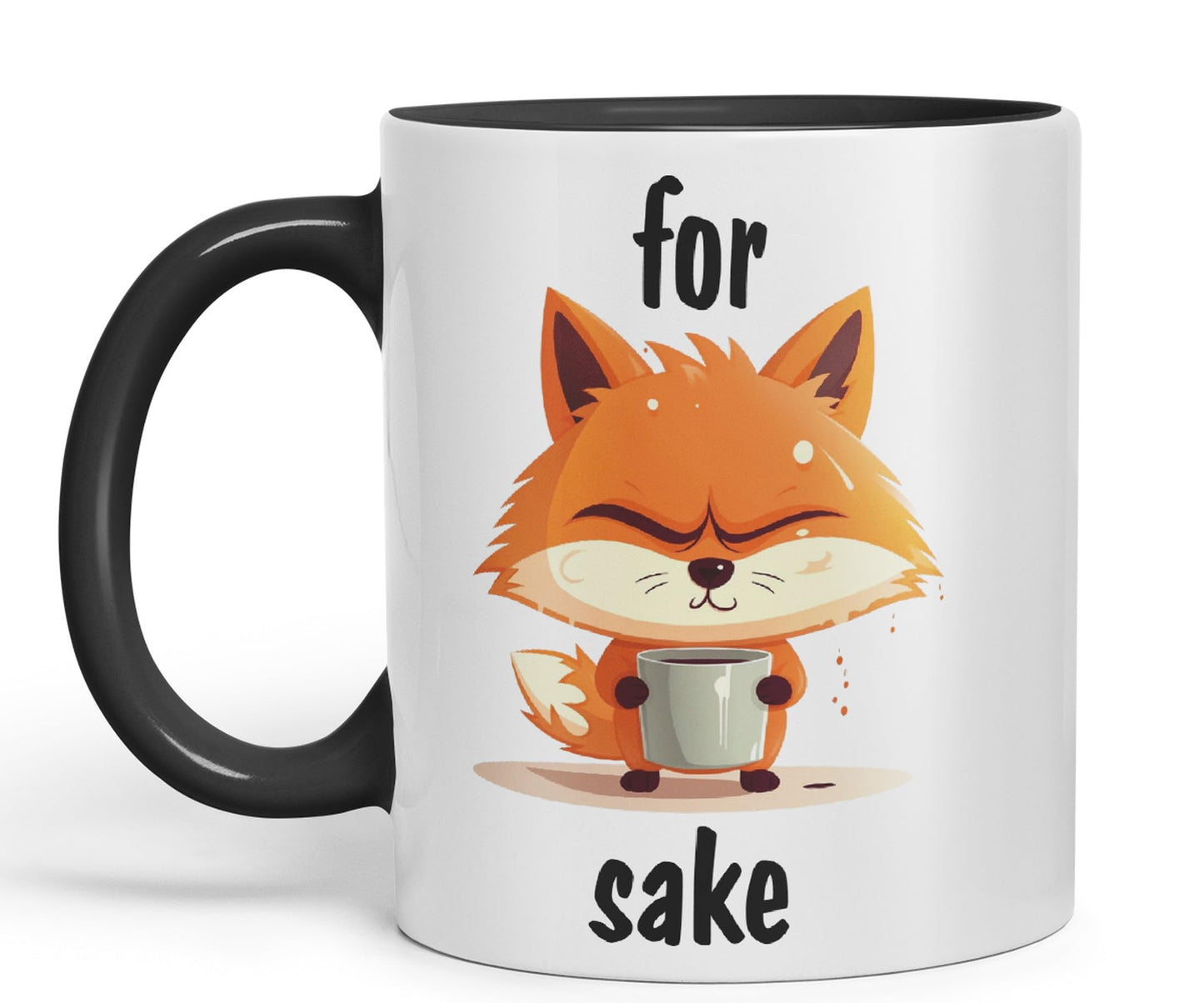 for Fox Sake Sarcastic Joke Ceramic Coloured Mug Cup for Tea Coffee Hot Brew 330ml 11Oz