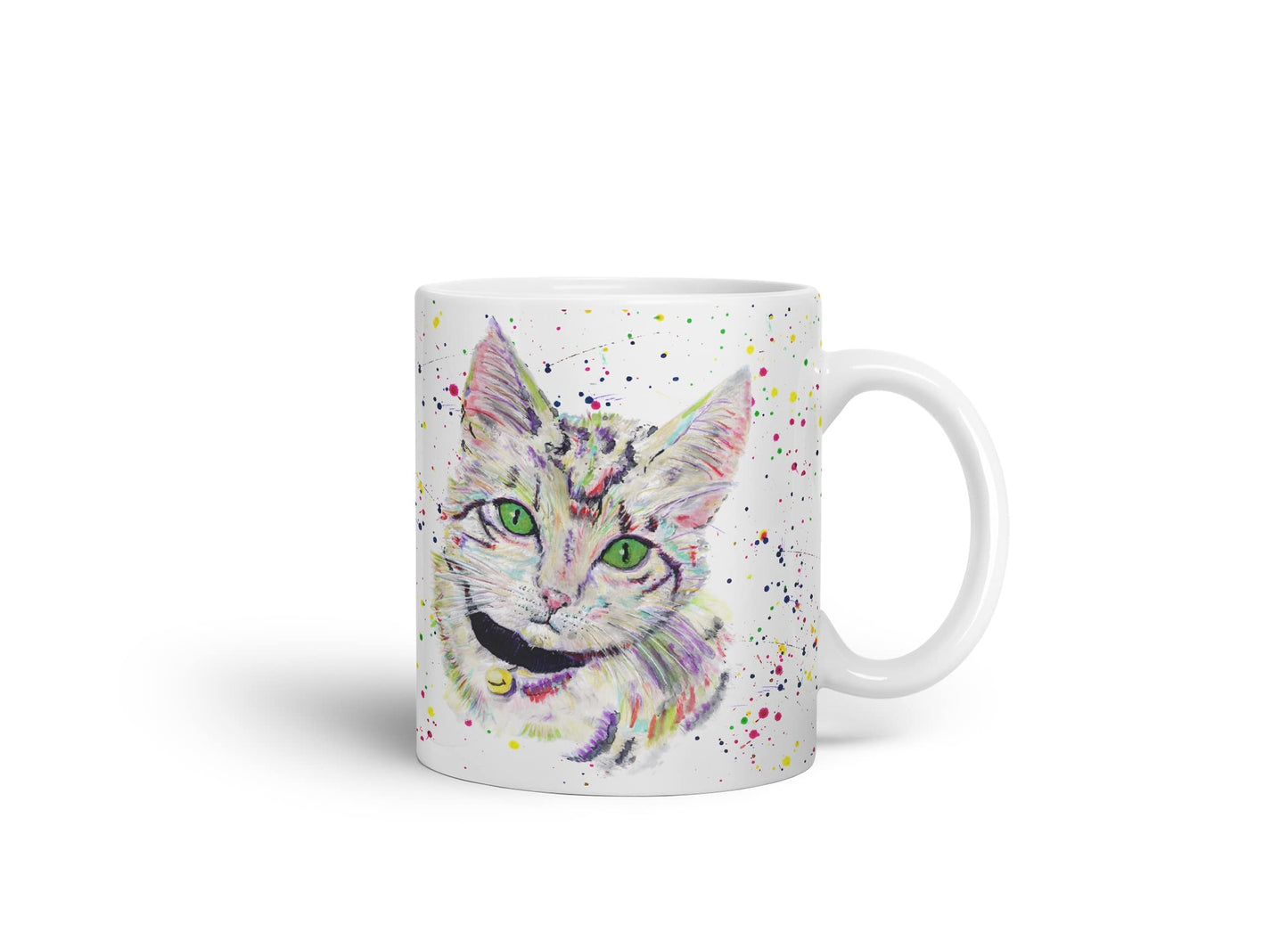 Vixar Cat Kitten Feline Pet Animals Watercolour Art Coloured Mug Cup Gift Birthday Work Office Tea Coffee