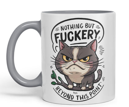 Vixar Nothing But F*ckery Beyond This Point – Coloured Ceramic Mug Cup Gift, 11oz (Black)