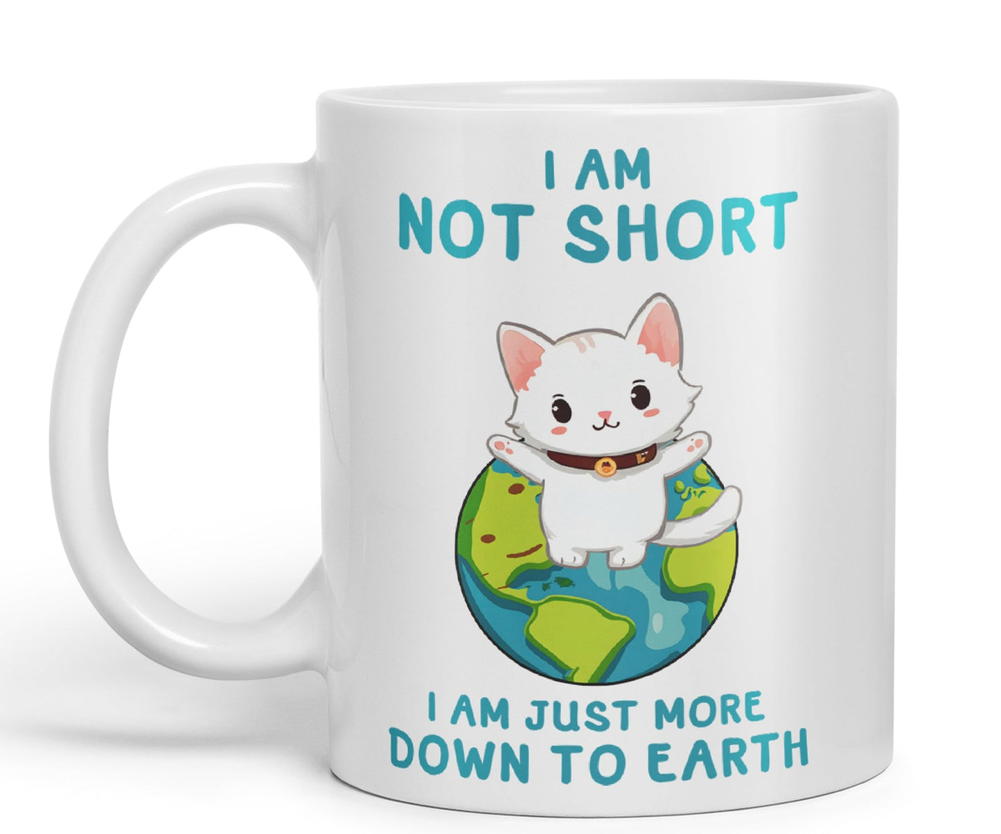 Vixar I am not Short Cats Sarcastic Joke Ceramic Coloured Mug Cup for Tea Coffee Hot Brew 330ml 11oz