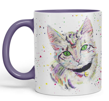 Vixar Cat Kitten Feline Pet Animals Watercolour Art Coloured Mug Cup Gift Birthday Work Office Tea Coffee