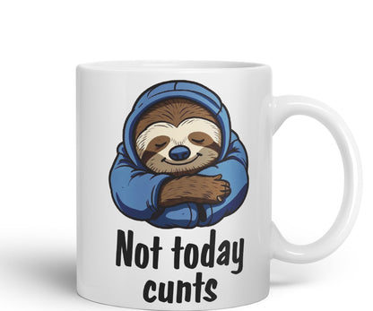 Not Today c.. Sloth Sarcastic Joke Gift Ceramic Coloured Mug Cup for Tea Coffee Hot Brew 330ml 11Oz