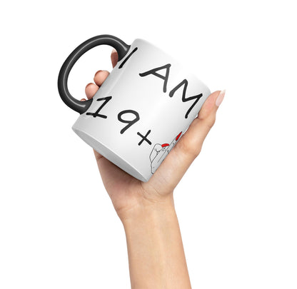 Vixar I am 19 + 1 Woman Hand Ceramic 330 ml, 11oz Coloured Mug Cup Gift Coffee Tea Happy Birthday Turning 20 Years Old as a Joke Celebration 20th Birthday Gift idea
