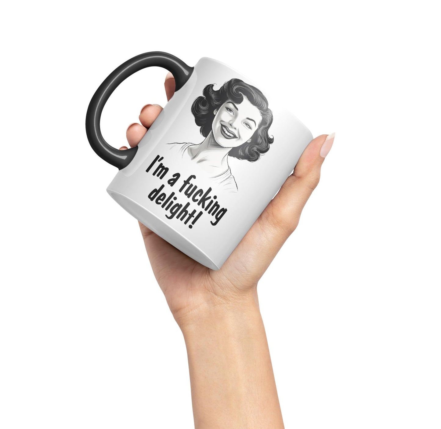 I'm a f.. Delight! Sarcastic Joke Ceramic Coloured Mug Cup for Tea Coffee Hot Brew 330ml 11Oz
