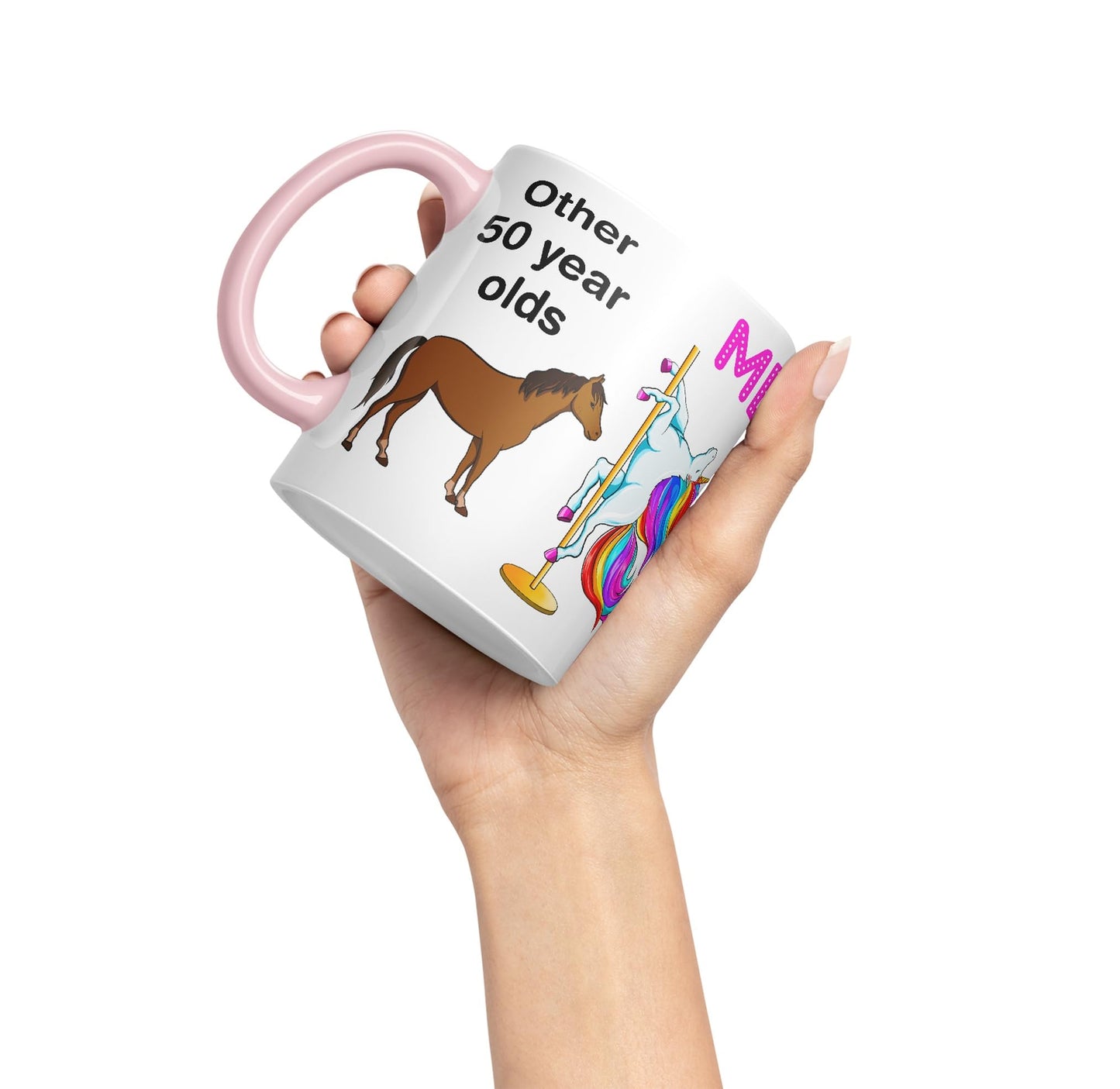 Vixar Pole Dance Unicorn 50th Birthday Other 50 Year Older Coloured 330 ml Mug Cup Gift Work Office Tea Coffee
