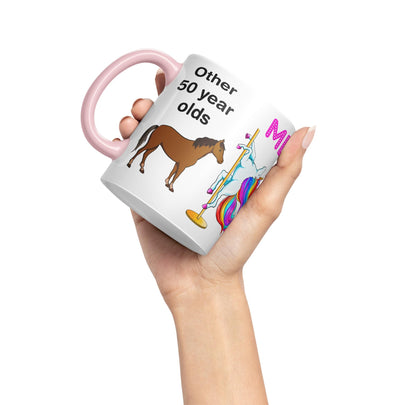 Vixar Pole Dance Unicorn 50th Birthday Other 50 Year Older Coloured 330 ml Mug Cup Gift Work Office Tea Coffee