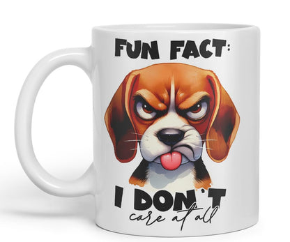 Vixar Fun Fact: I Don’t Care at All Dog Coloured Ceramic Mug Cup 11oz Funny Sarcastic Gift (Black)