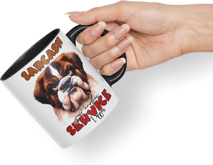 Vixar Sarcasm: Just Another Service I Offer Dog Coloured Ceramic Mug Cup 11oz Funny Sarcastic Gift (Black)