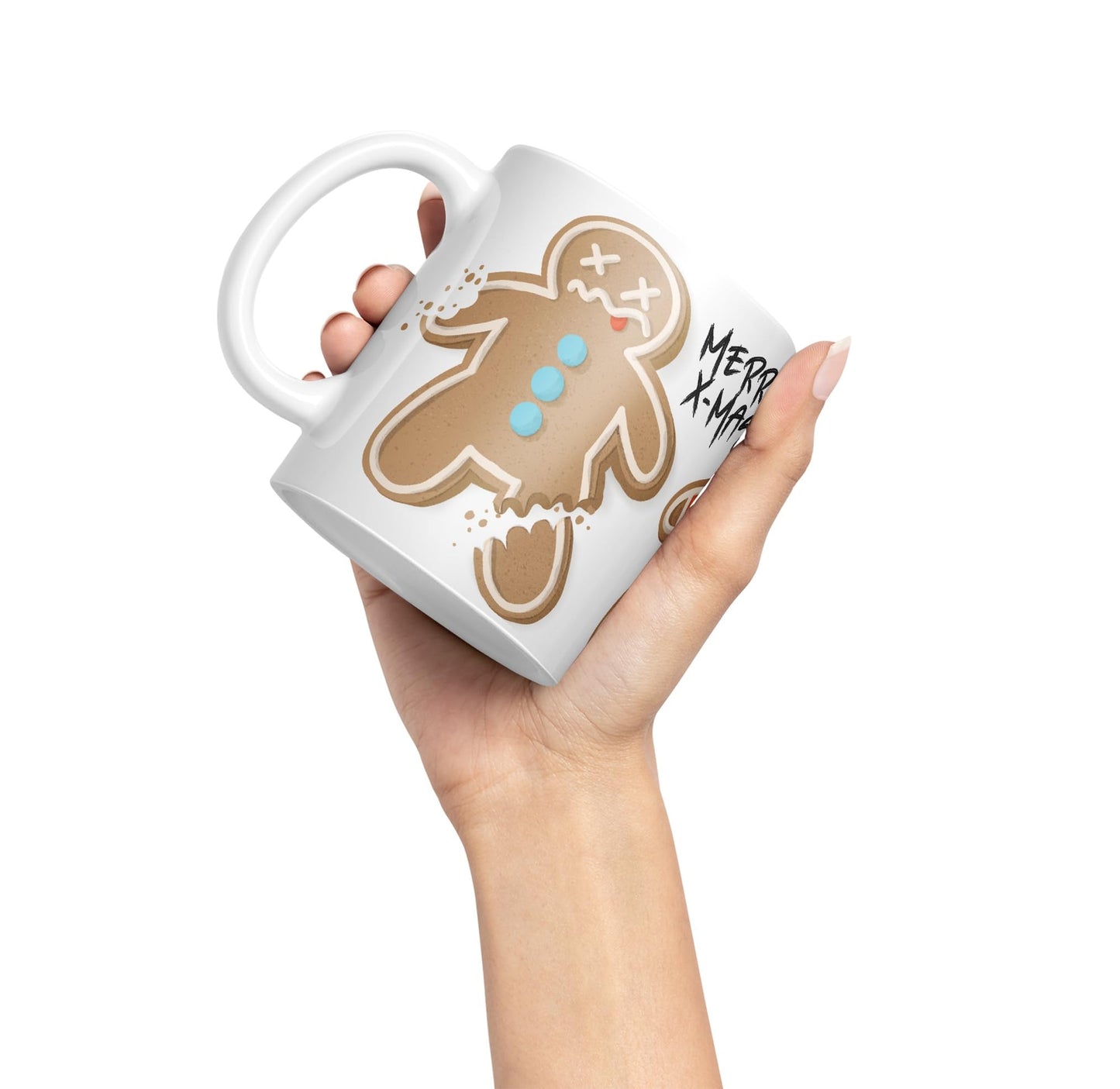 Vixar Gingerbread Man Cake Christmas, Xmas Designs Presents Coloured Ceramic Mug Cup Gift 330ml 11oz Work Office Tea Coffee Gift (CH1)