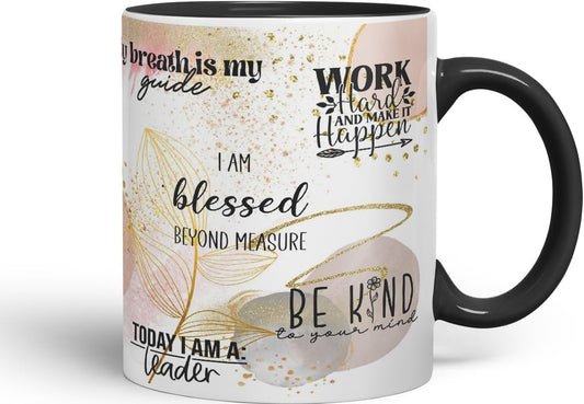 Vixar Self Love Matters – Positive Thoughts Coloured Mug Cup 11oz (Black)
