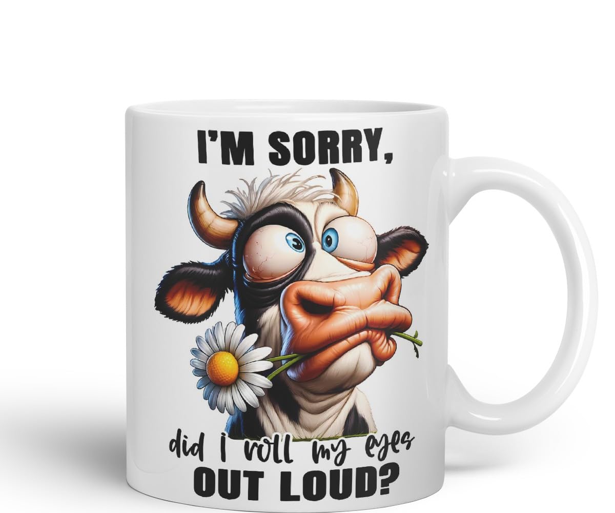 Vixar I’m Sorry – Did I Roll My Eyes Out Loud? Coloured Ceramic Mug Cup 11oz Funny Sarcastic Gift (Black)
