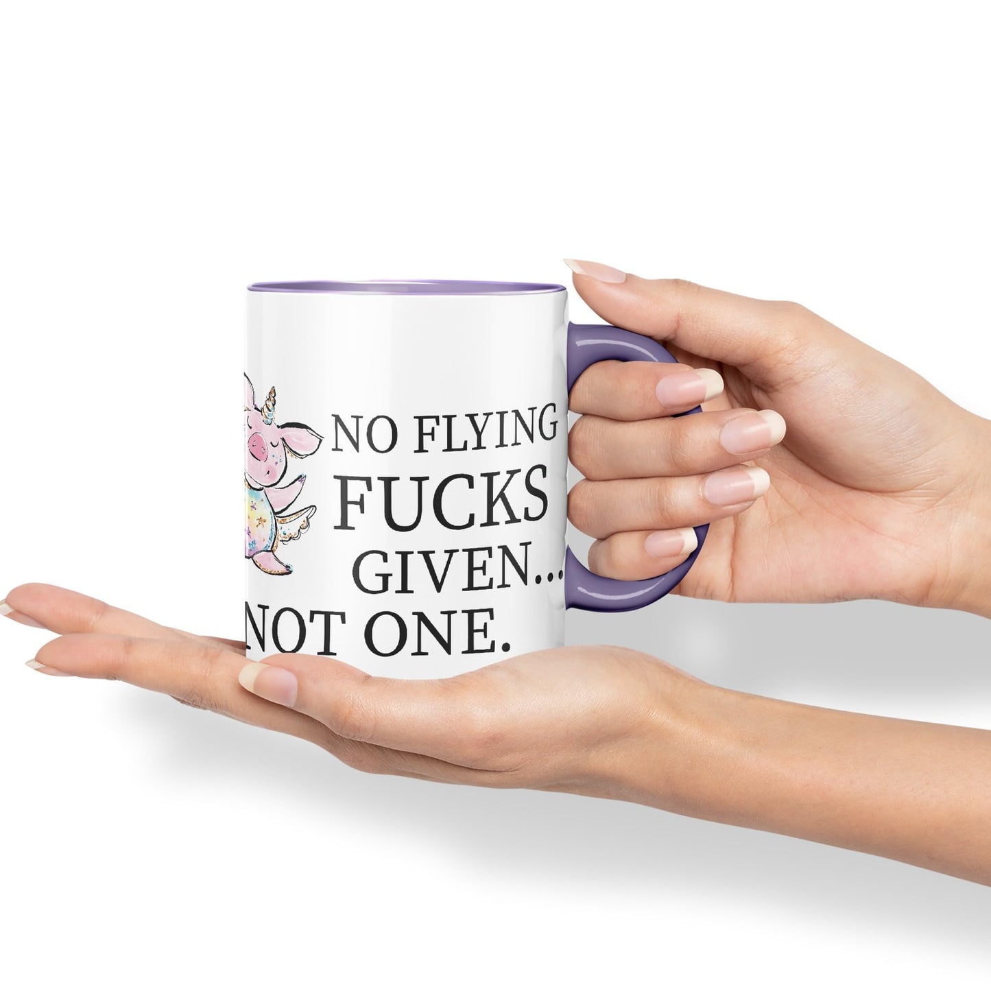 No Flying F.., Given… Not one Unicorn Pig Joke Sarcastic Ceramic Coloured Mug Cup for Tea Coffee Hot Brew 330ml 11Oz