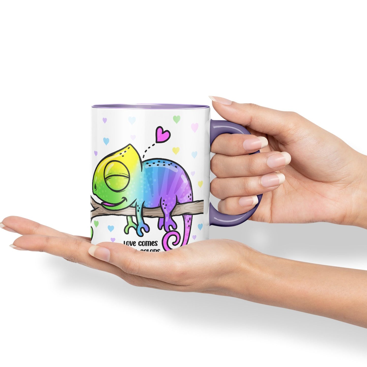 Vixar Love Comes in... Colors Chameleon Coloured Ceramic Mug Cup Gift 330ml 11oz Work Office Tea Coffee Valentines