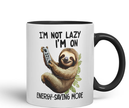 I'm Not Lazy I'm On Energy-Saving Mode Sloth Joke sarkasm Sarcastic Ceramic Coloured Mug Cup for Tea Coffee Hot Brew 330ml 11Oz Gift