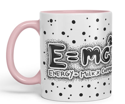 Vixar Energy Coffee Milk E-mc2 Joke Coloured Ceramic Mug Cup Gift 330ml 11oz Work Office Tea Coffee