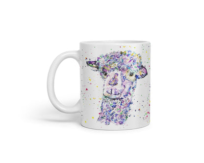 Vixar Llama lama Wildlife Farm Animals Watercolour Art Coloured Mug Cup Gift Birthday Work Office Tea Coffee