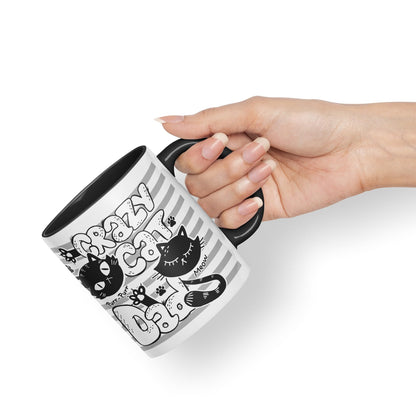Vixar Crazy Cat Dad Ceramic Mug Coloured Mug Cup Gift Tea Coffee Father's Day Christmas