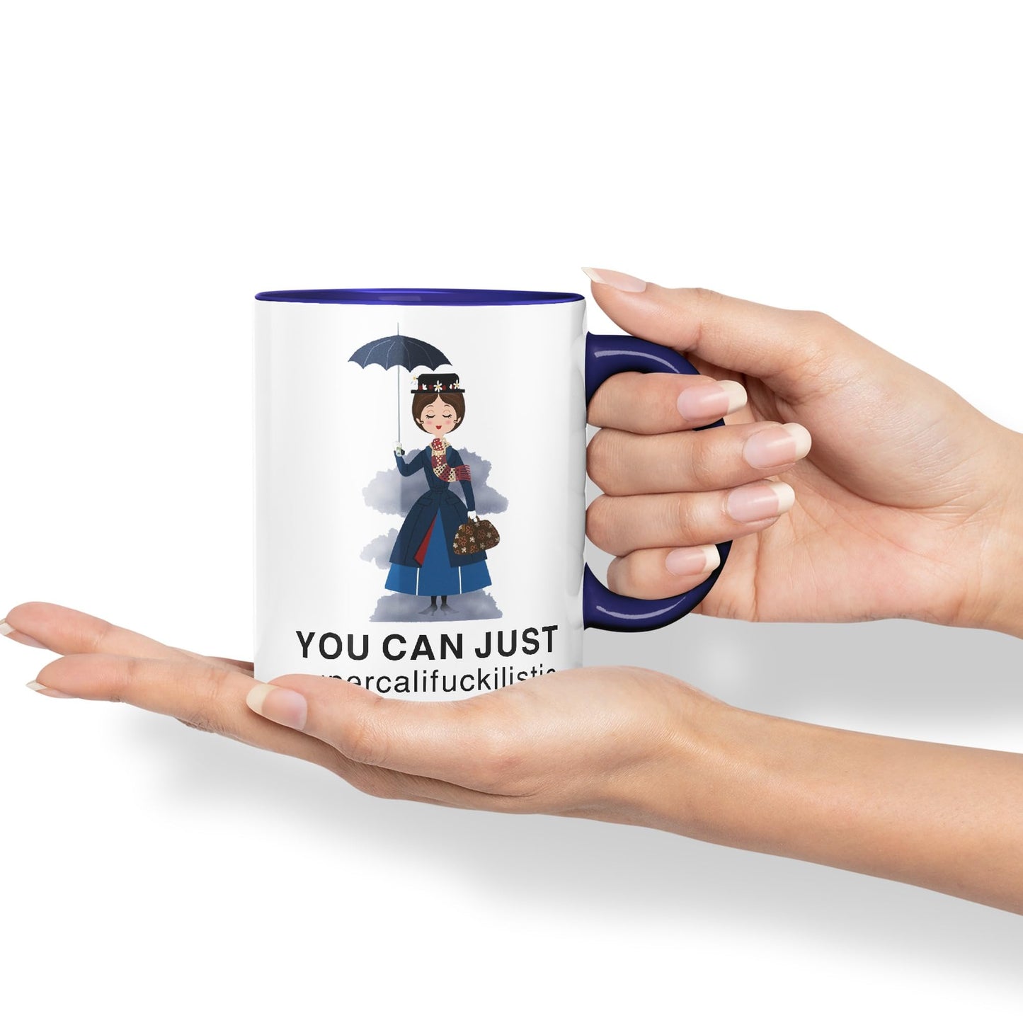 Vixar You Can Just Supercalifuckilistic Kissmyassadocious Mary Poppins Ceramic 330 ml Coloured Mug Cup Gift Tea Coffee Christmas Office Home Funny Joke