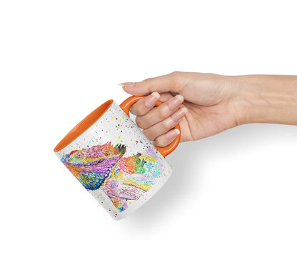 Vixar Bearded Dragon Reptile Pogona Pet Animals Watercolour Art Coloured Mug Cup Gift Birthday Work Office Tea Coffee