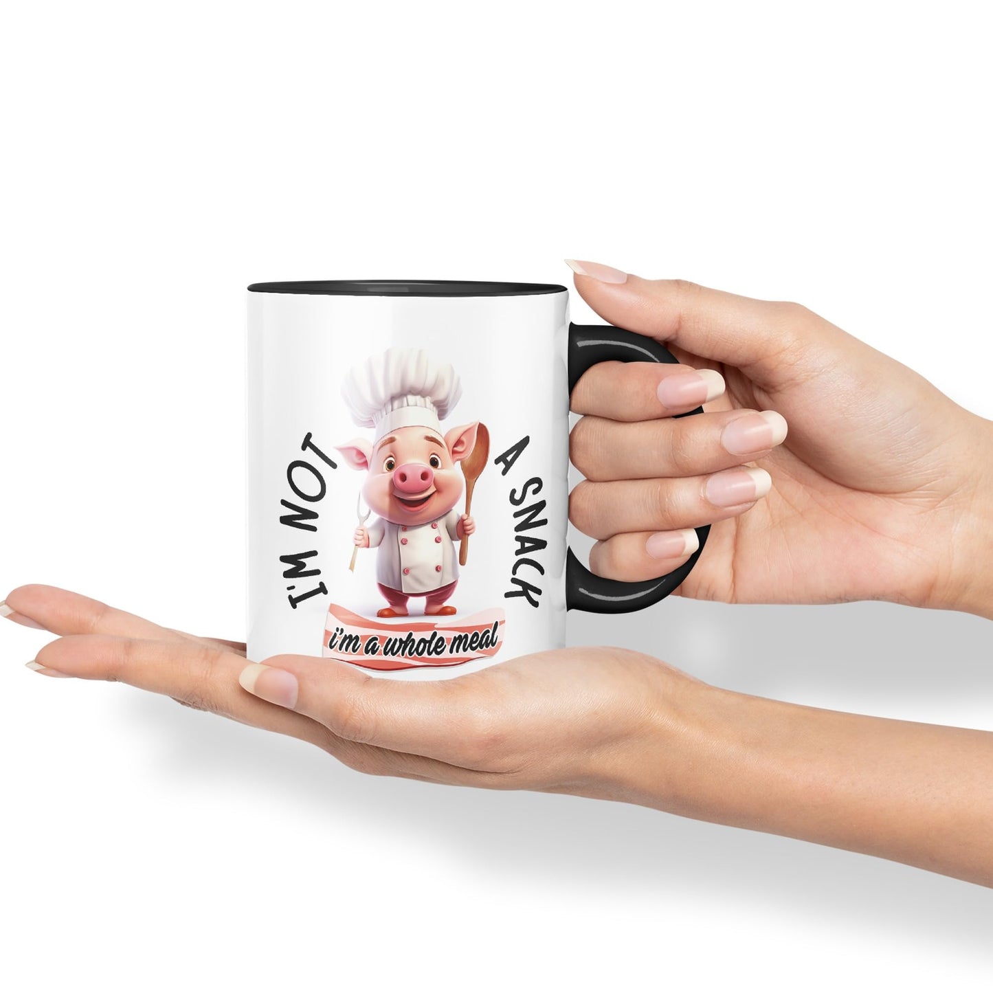 I'm Not a Snack. I'm a Whole Meal Pig Joke sarkasm Sarcastic Ceramic Coloured Mug Cup for Tea Coffee Hot Brew 330ml 11Oz Gift