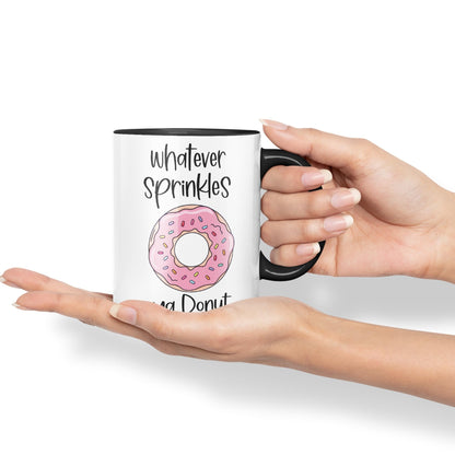 Whatever Sprinkles ya Donut Sarcastic Joke Ceramic Coloured Mug Cup for Tea Coffee Hot Brew Gift 330ml 11 OZ Gift