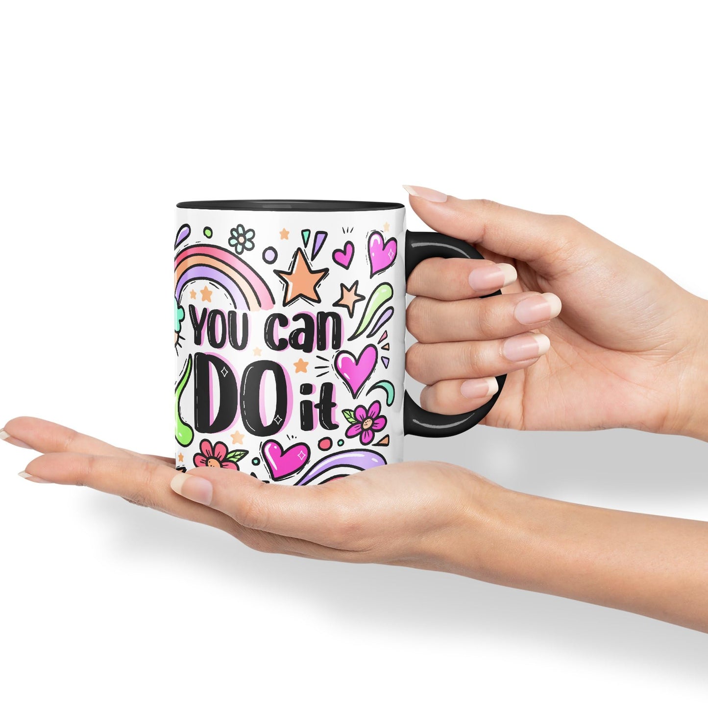 Vixar You Can Do It Motivation Gift Presents Coloured Ceramic Mug Cup Gift 330ml 11oz Work Office Tea Coffee