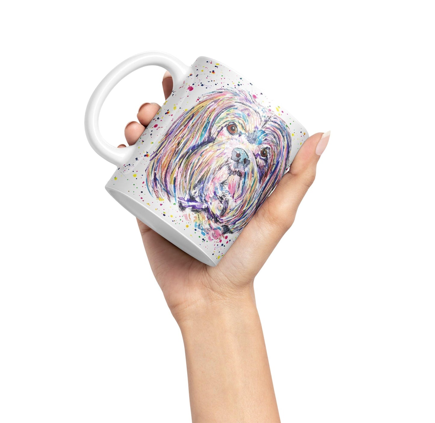 Vixar Maltese Dog Pet Watercolour Art Coloured 330 ml Mug Cup Gift Birthday Work Office Tea Coffee