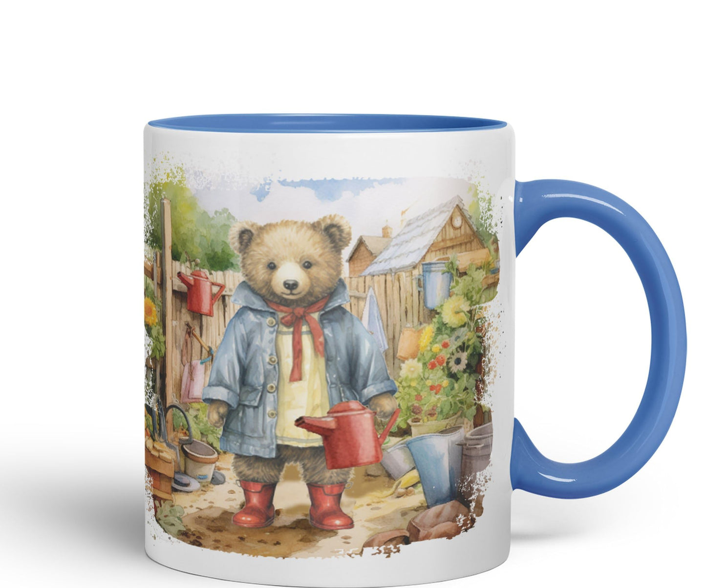 Vixar Teddy Bear Gardener Women Garden Ceramic Mug Coloured Mug Cup Gift Birthday Work Office Tea Coffee