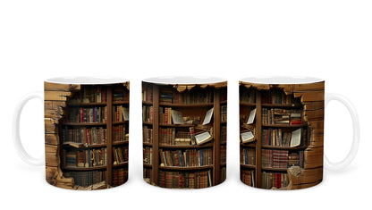 Vixar Book Wall Mug Ceramic Mug Cup Gift for Reading Lovers, 10oz V1