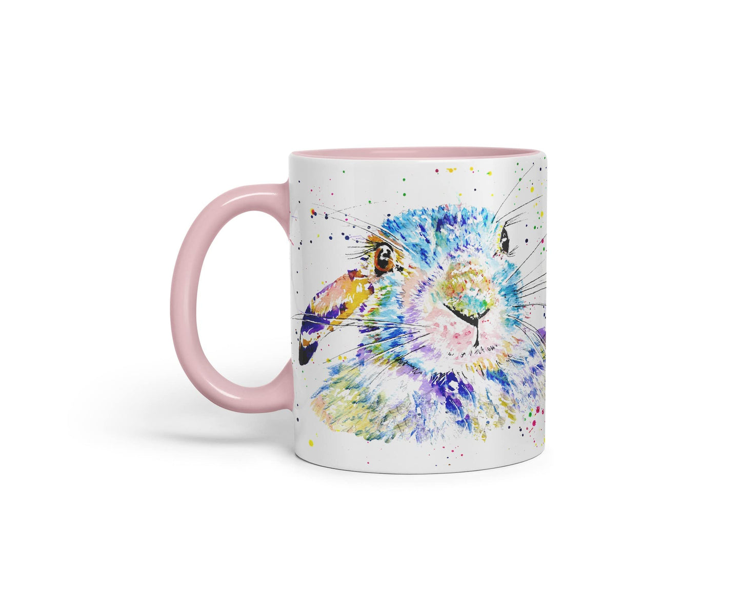 Vixar Bunny Rabbit Hare Animals Watercolour Art Coloured Mug Cup Gift Birthday Work Office Tea Coffee
