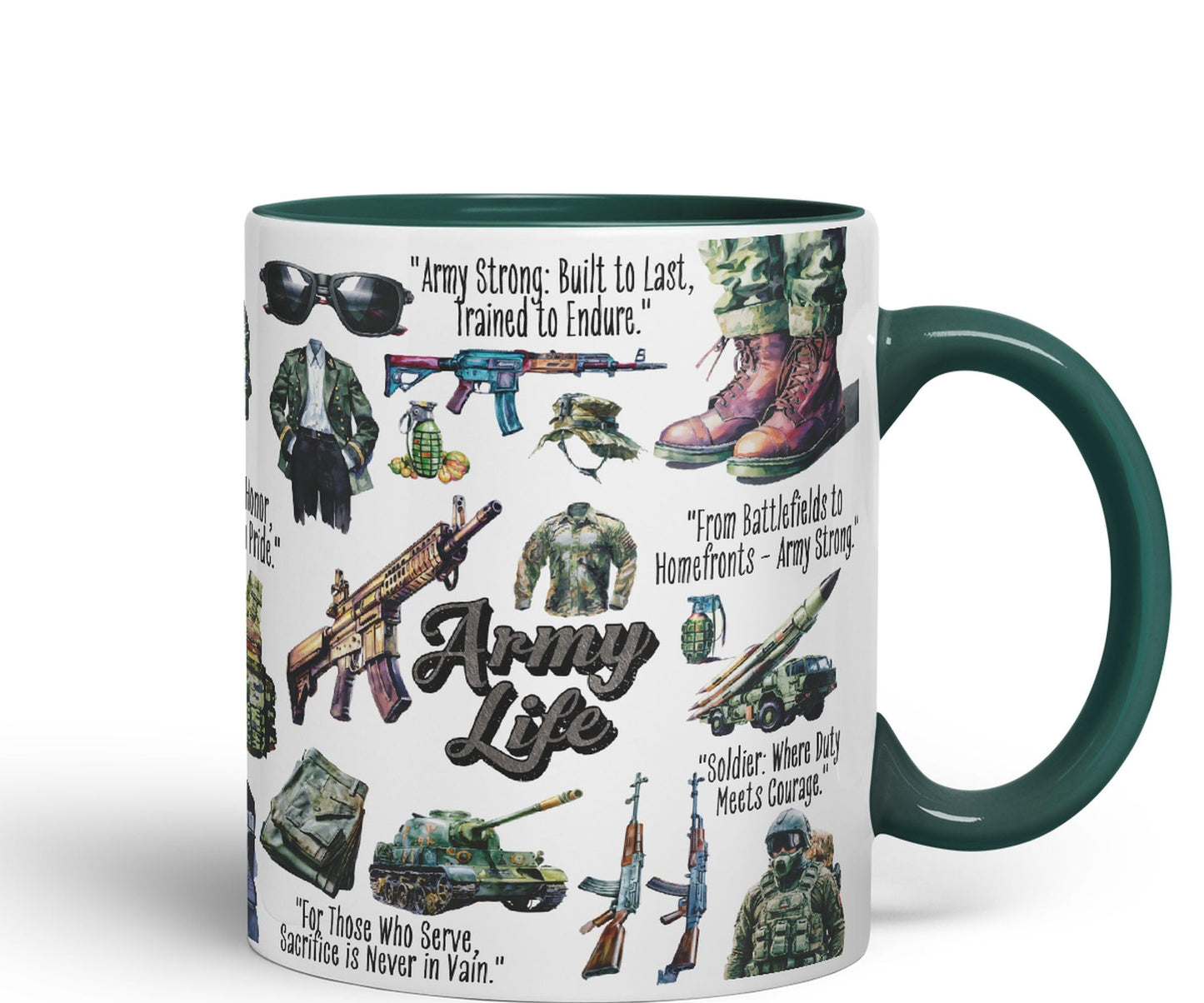 Army Life Serving with Honor, Pride Joke sarkasm Sarcastic Ceramic Coloured Mug Cup for Tea Coffee Hot Brew 330ml 11Oz Gift