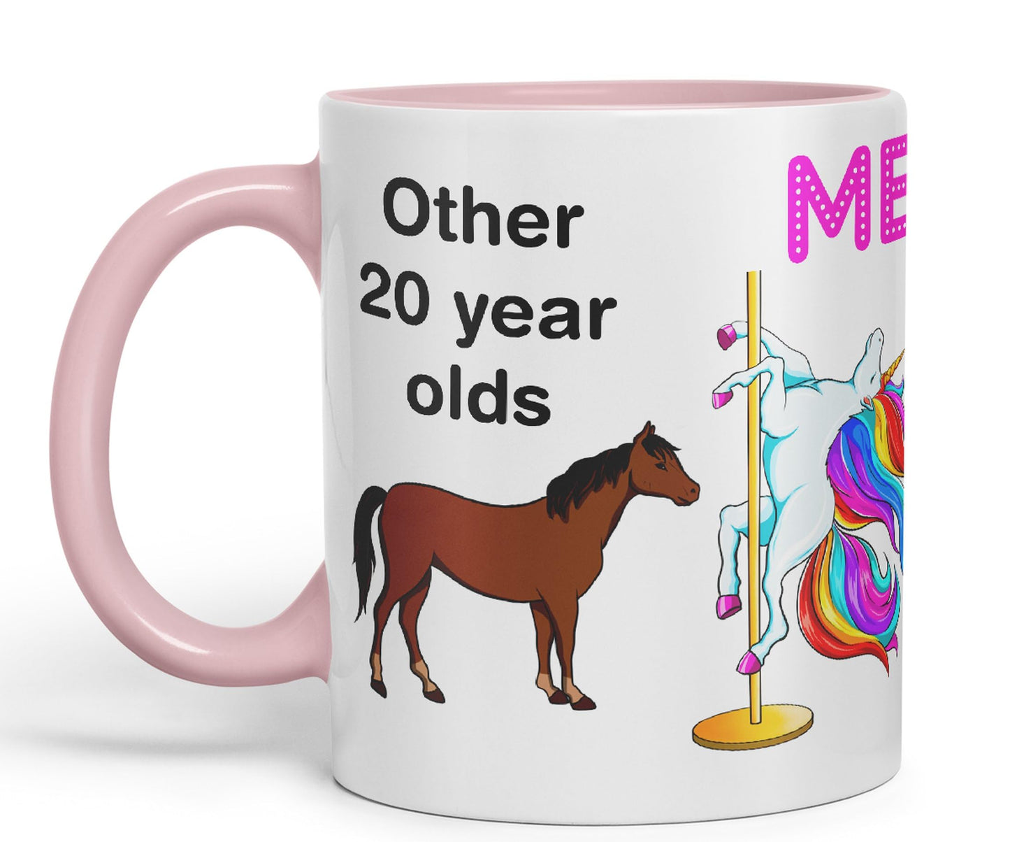 Vixar Pole Dance Unicorn 20th Birthday Other 20 Year Older Coloured 330 ml Mug Cup Gift Work Office Tea Coffee