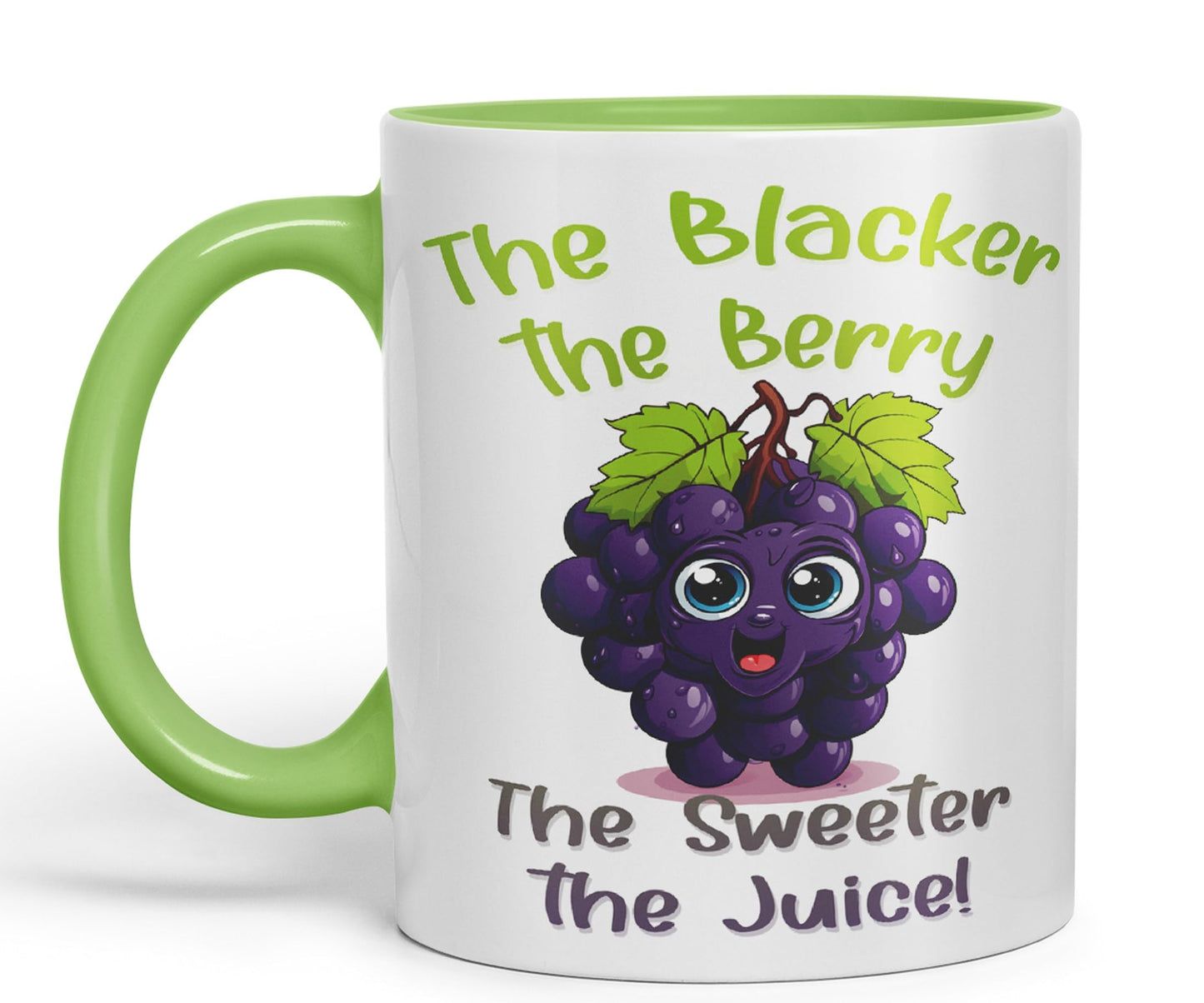 The Blacker The Berry The Sweeter The Juice Joke sarkasm Sarcastic Ceramic Coloured Mug Cup for Tea Coffee Hot Brew 330ml 11Oz Gift