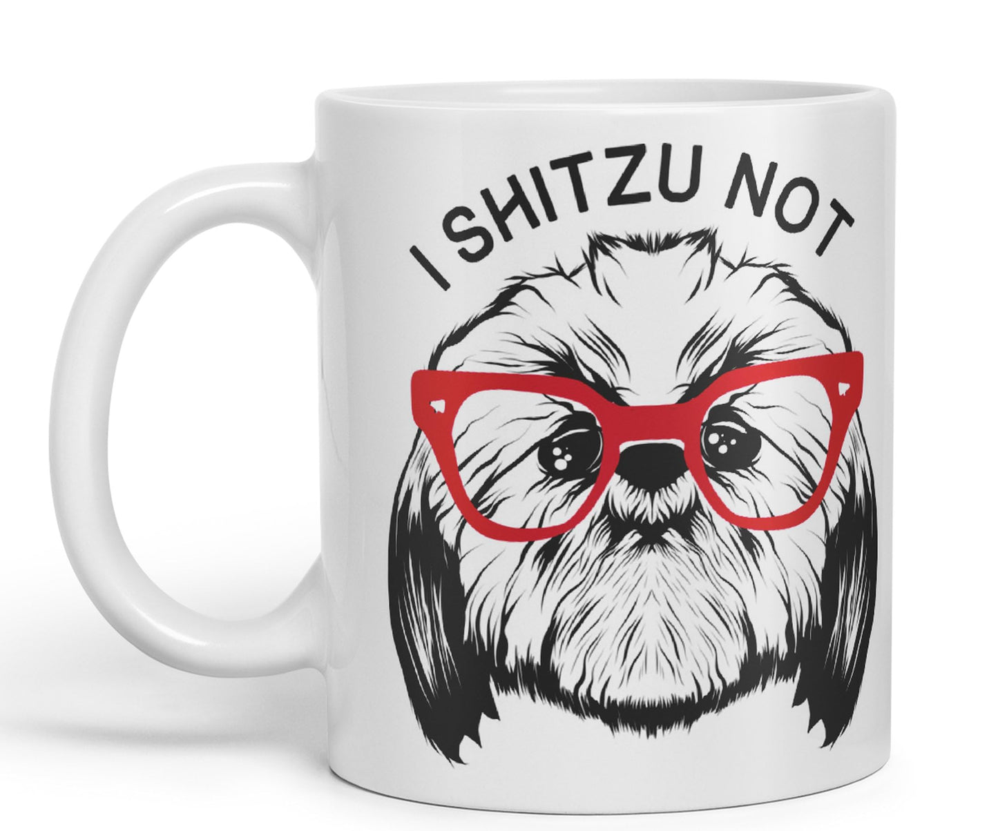 Vixar I Shitzu Not Great for Dog Lovers Funny Ceramic 330 ml Coloured Mug Cup Gift Tea Coffee Christmas Office Home Joke