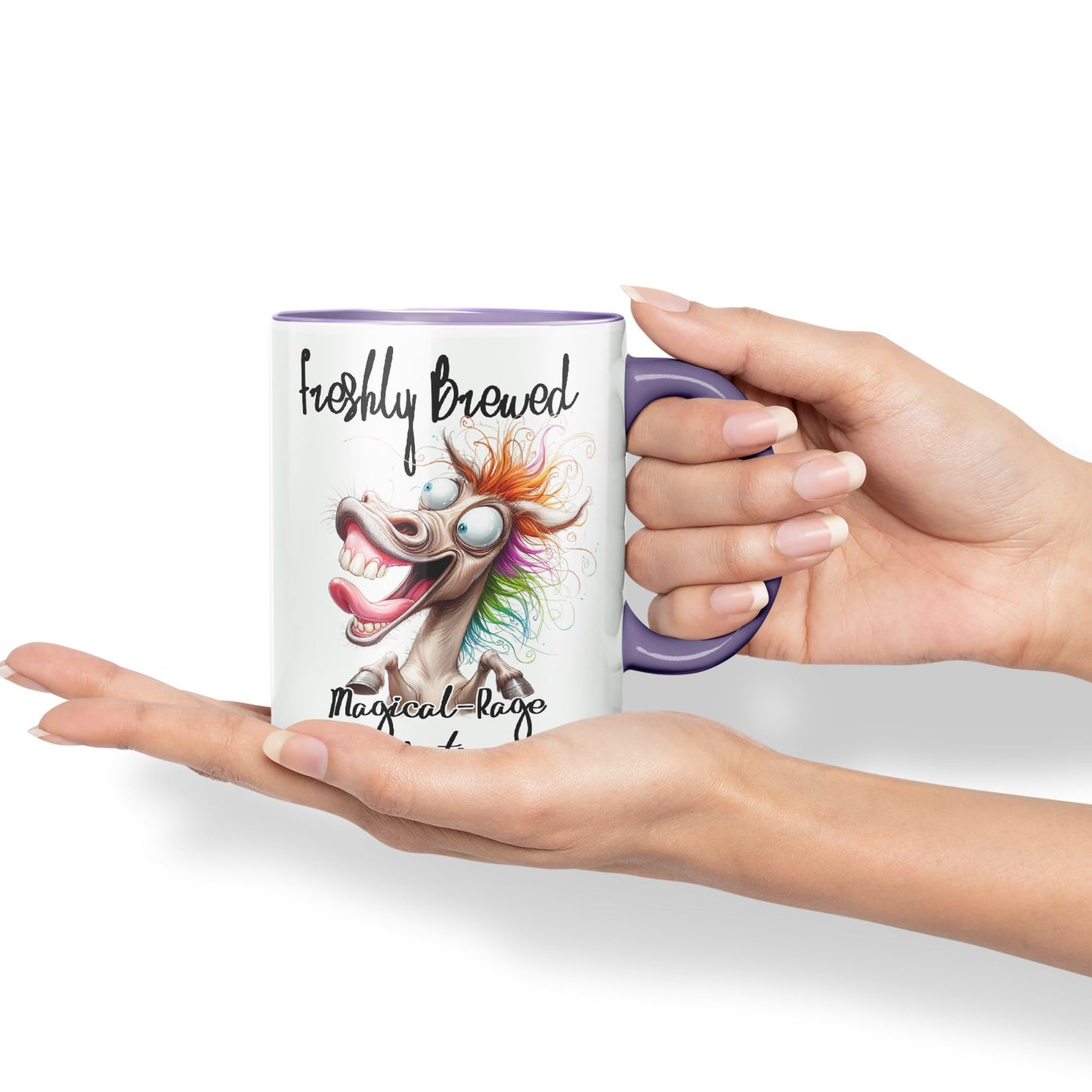 Fresh Brewed, Magical-Rage Sedalive!! Horse Joke sarkasm Sarcastic Ceramic Coloured Mug Cup for Tea Coffee Hot Brew 330ml 11Oz Gift