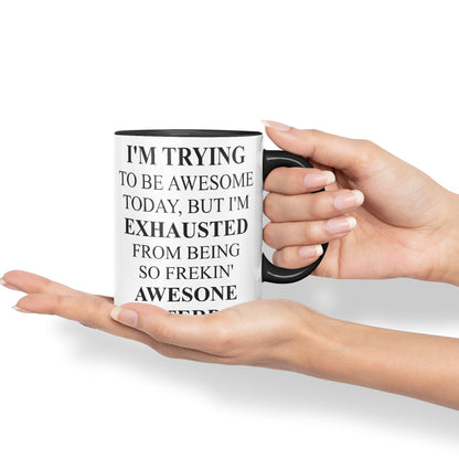 Vixar I'm Trying to be Awsome... Coloured Ceramic Mug Cup Gift 330ml 11oz Work Office Tea Coffee Valentines