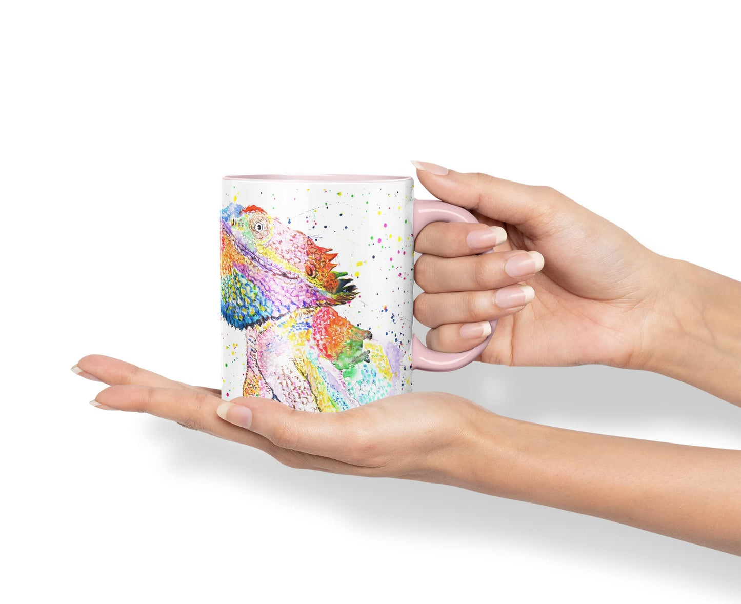Vixar Bearded Dragon Reptile Pogona Pet Animals Watercolour Art Coloured Mug Cup Gift Birthday Work Office Tea Coffee