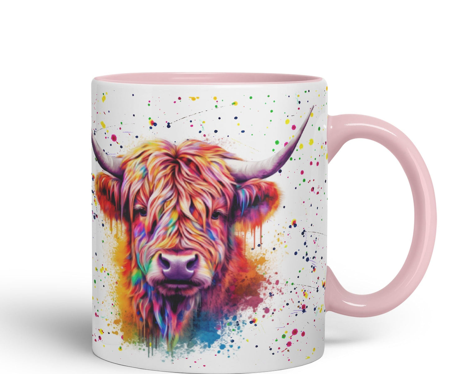 Highland Cow Scottish Farm Animals Watercolour Art Coloured 330 ml Mug Cup Gift Birthday Work Office Tea Coffee (hc4)