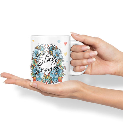 Vixar Stay Strong Motivation Gift Presents Coloured Ceramic Mug Cup Gift 330ml 11oz Work Office Tea Coffee