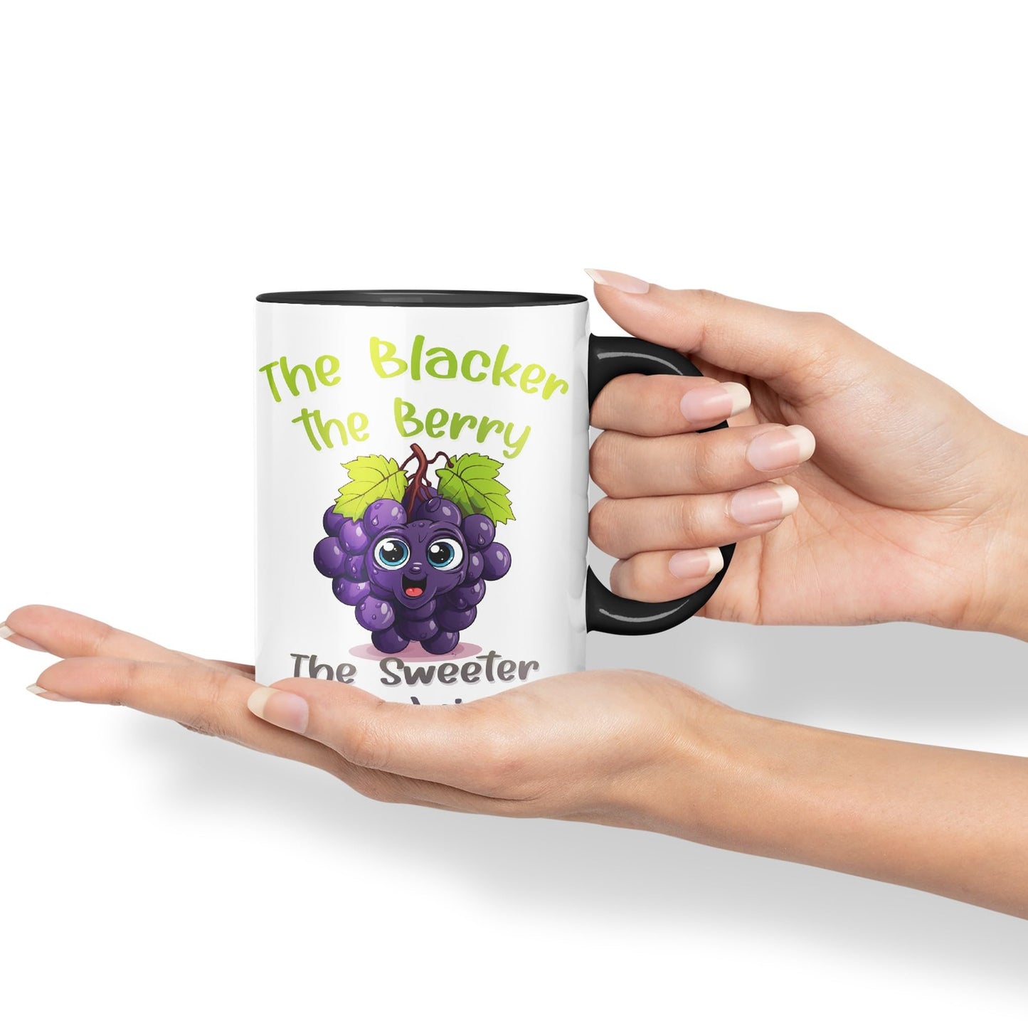 The Blacker The Berry The Sweeter The Juice Joke sarkasm Sarcastic Ceramic Coloured Mug Cup for Tea Coffee Hot Brew 330ml 11Oz Gift