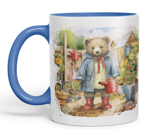 Vixar Teddy Bear Gardener Women Garden Ceramic Mug Coloured Mug Cup Gift Birthday Work Office Tea Coffee
