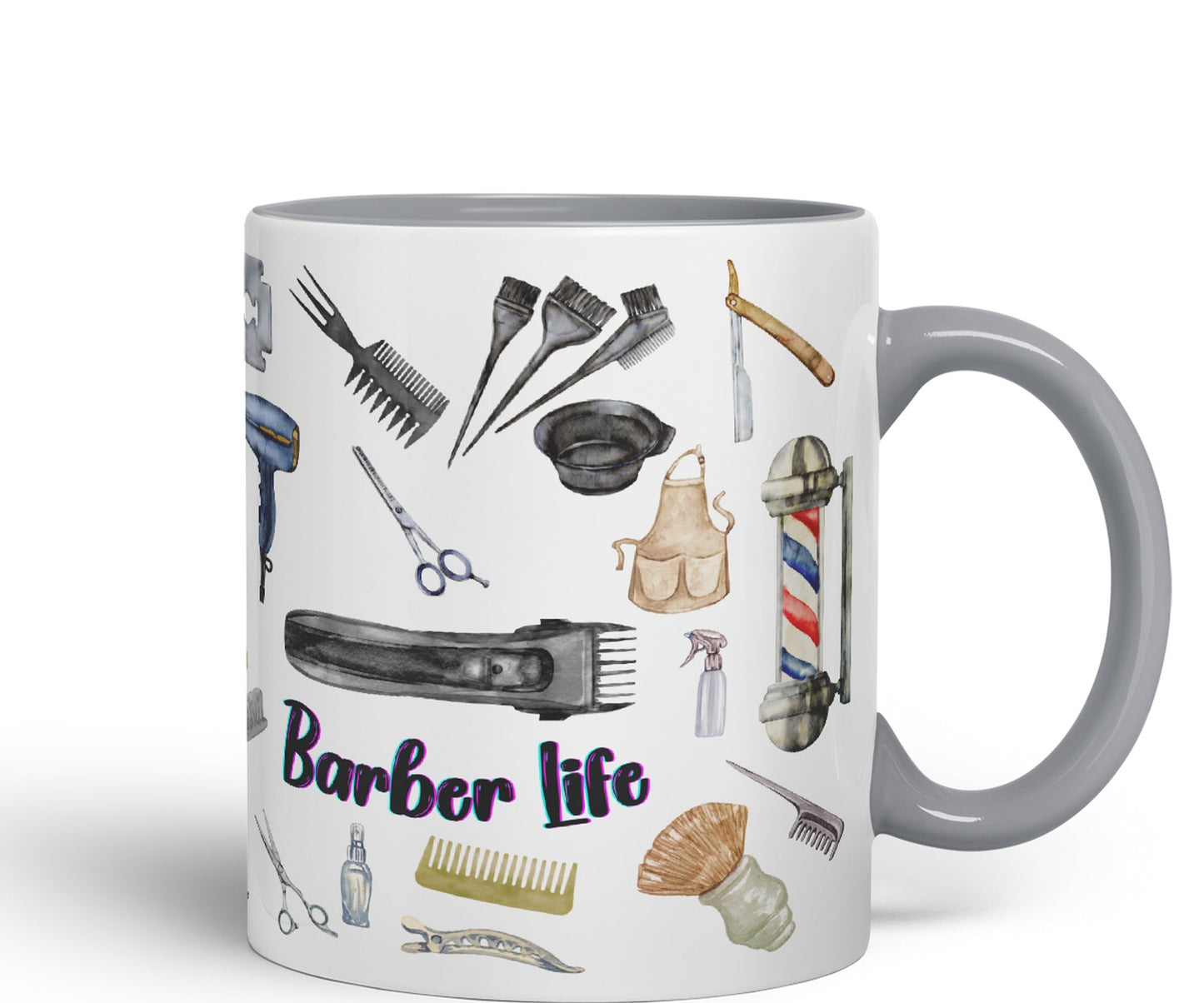 Barber Life hairdresser Ceramic Coloured Mug Cup for Tea Coffee Hot brew 330ml 11Oz Gift