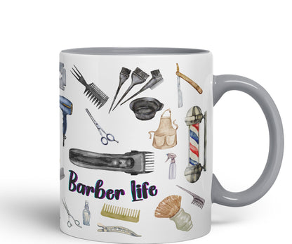 Barber Life hairdresser Ceramic Coloured Mug Cup for Tea Coffee Hot brew 330ml 11Oz Gift