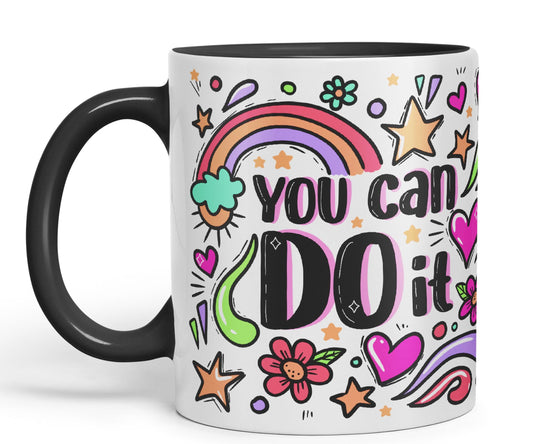 Vixar You Can Do It Motivation Gift Presents Coloured Ceramic Mug Cup Gift 330ml 11oz Work Office Tea Coffee